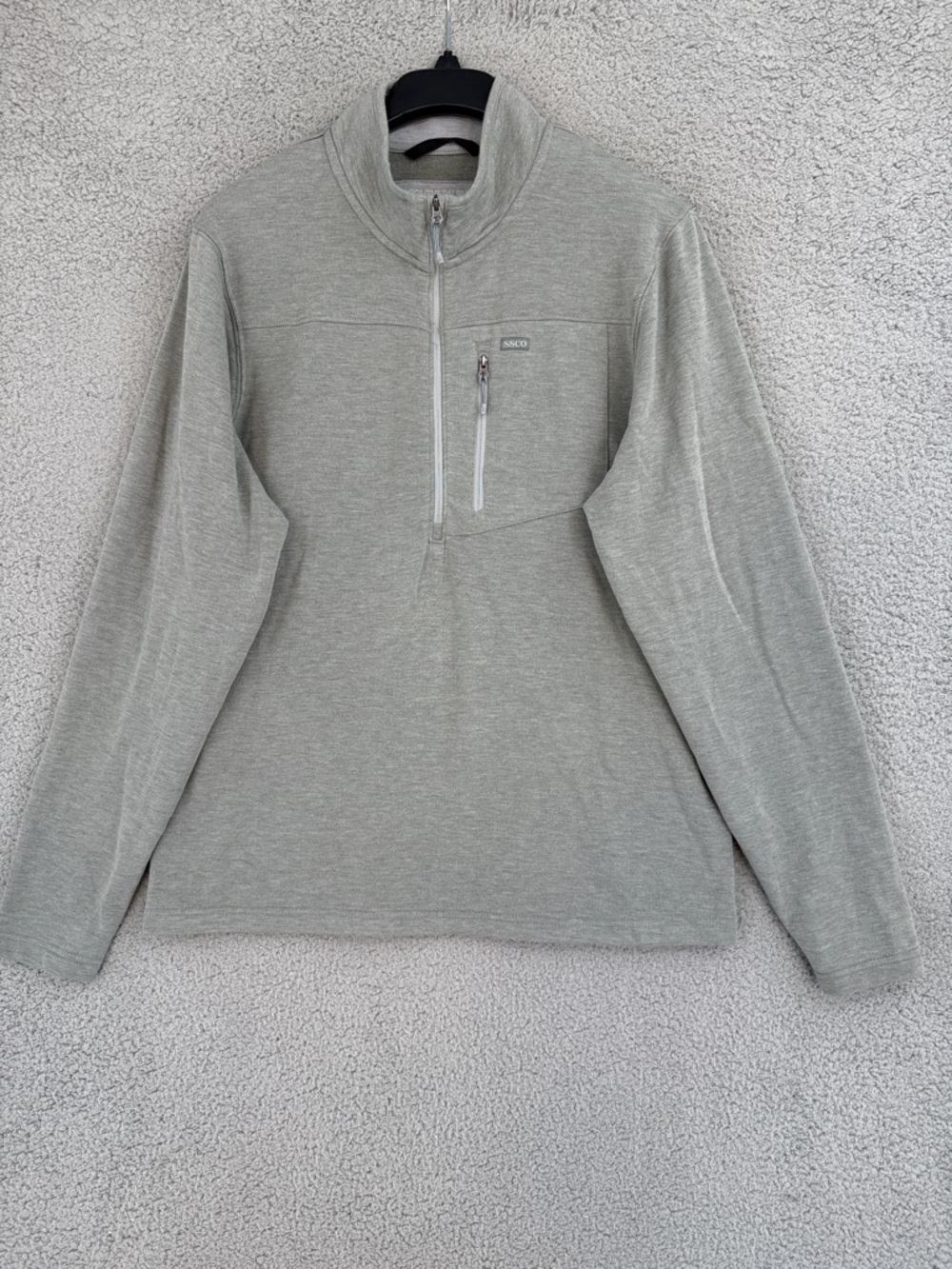 Southern Shirt Men’s medium Heather Gray Quarter-Zip Pullover long sleeve shirt